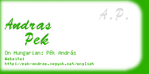 andras pek business card