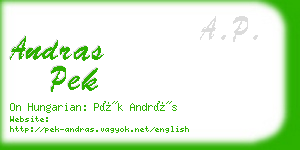 andras pek business card
